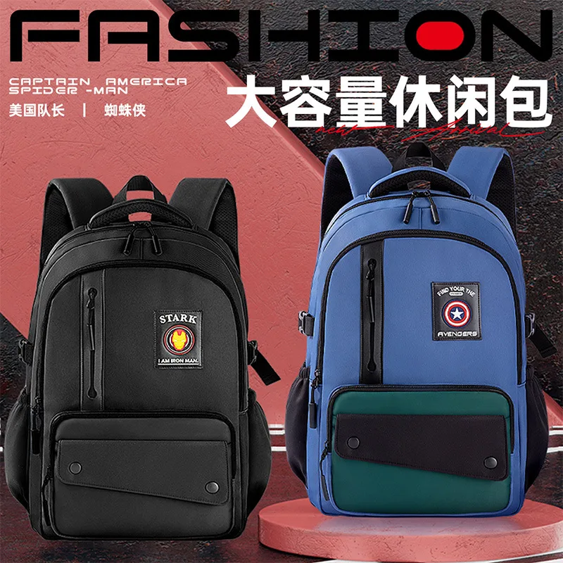 

Marvel Boy Leisure School Bag Primary Middle High Student Shoulder Orthopedic Backpack Spider Iron Man Captain America Mochilas