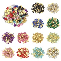 50Pcs Glitter Tear Drop Shape Acrylic Rhinestones With Golden Claw Sewing On Crystals Strass Diamond For Clothes Accessories