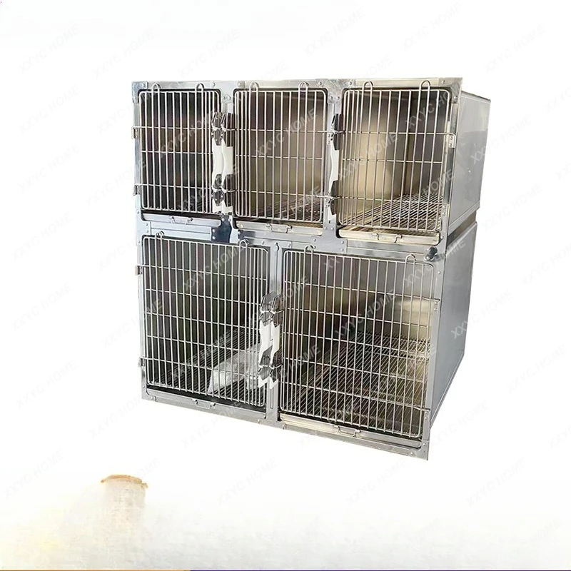 LStainless steel pet store bold foster cage animal hospital inpatient cage heating lamp oxygen warehouse
