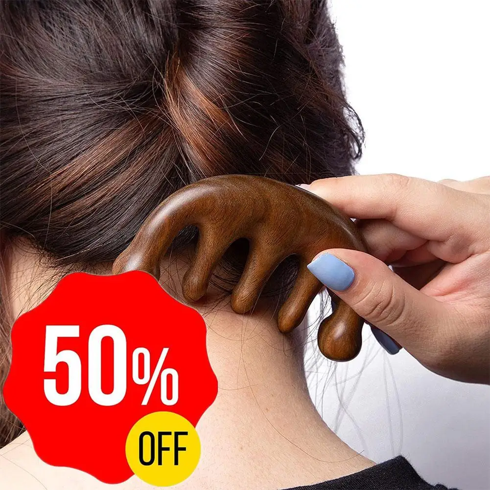 

Massage Comb Head Massager Sandalwood Five Tooth Comb Whale Comb Scalp Scraping Massager Body Massage Tools