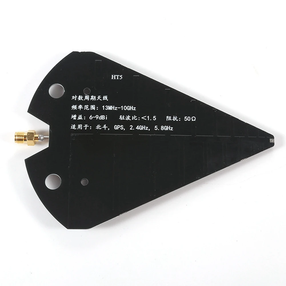 A52THT5 Log Periodic Antenna 1.3-10GHz Wideband Directional Antenna High Gain 6-9dBi 50Ω for VHF UHF SHF Beidou GPS