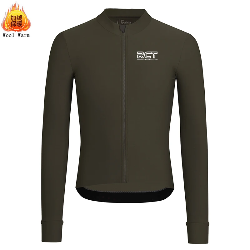 Frankreich RCT Pro Club Winter Thermo Fleece Langarm Rad trikot Männer MTB Fahrrad Bicicleta Invierno Lana Ropa Ciclismo Traje