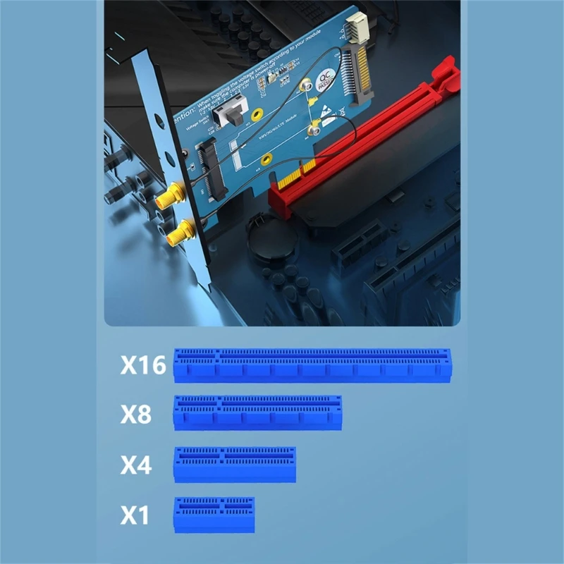 Multiple Compatibility PCIE to PCIe Adapter for WiFi 4/5/6/6E/7 Module