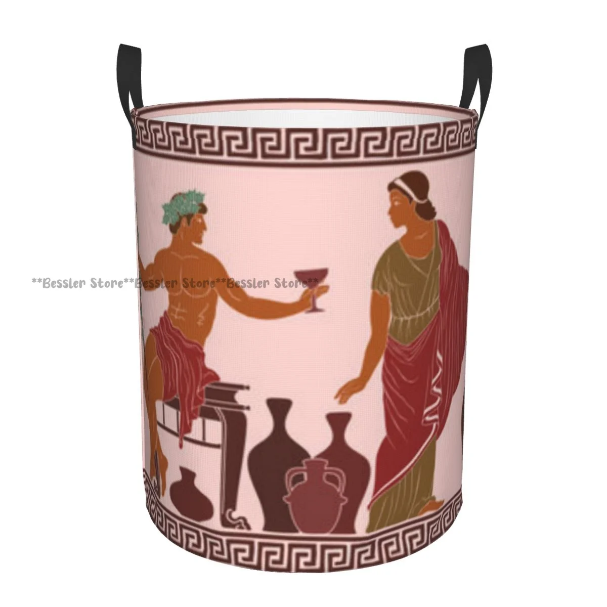 

Foldable Laundry Basket for Dirty Clothes Ancient Greek Gods With Glass Of Wine Storage Hamper