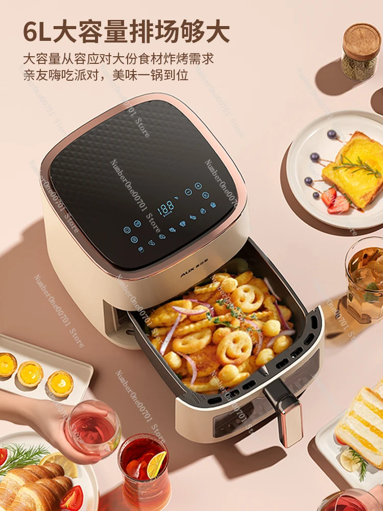 Air Fryer New Homehold Intelligent Large Capacity Visual Flip-Free Surface Oil-Free Multifunctional Electric Oven Machine