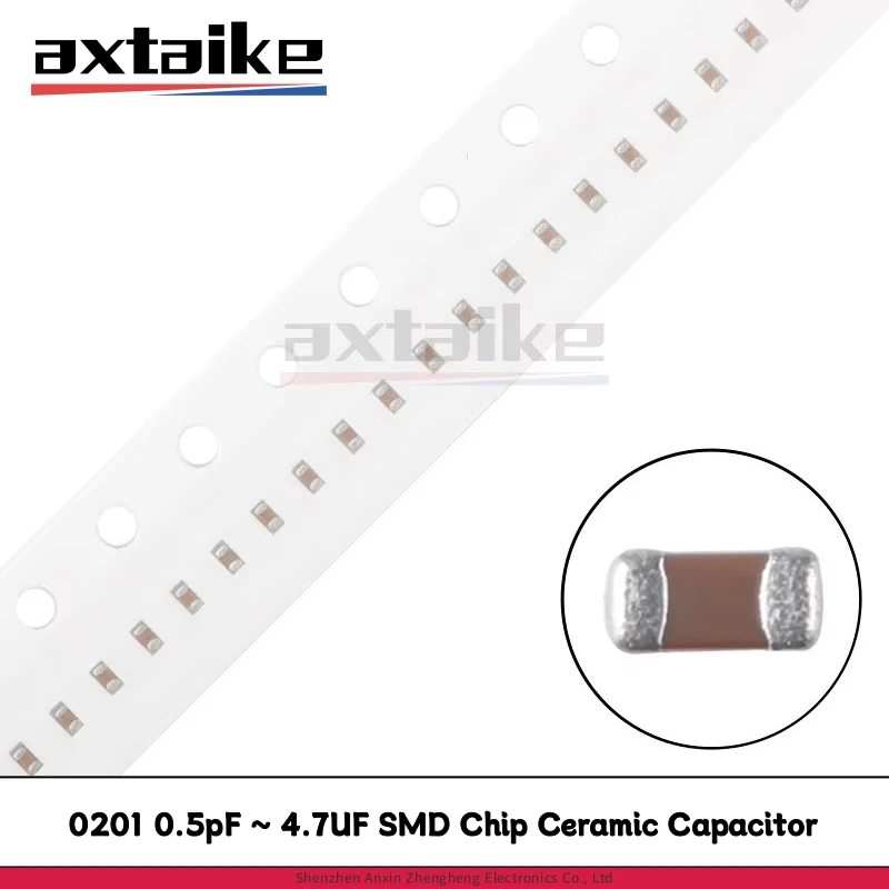 

100PCS 0201 0.5pF - 4.7UF SMD Chip Ceramic Capacitor 100pF 220pF 470pF 1nF 2.2nF 4.7nF 10nF 15nF 22nF 47nF 100nF 0.1uF 104K 1uF