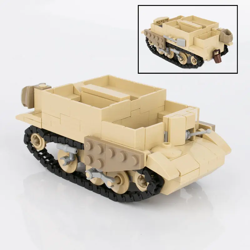 MOC Military Tank Building Blocks WW2 Tank Armored Vehicle Model Bricks Kids DIY Toy Boy Gift