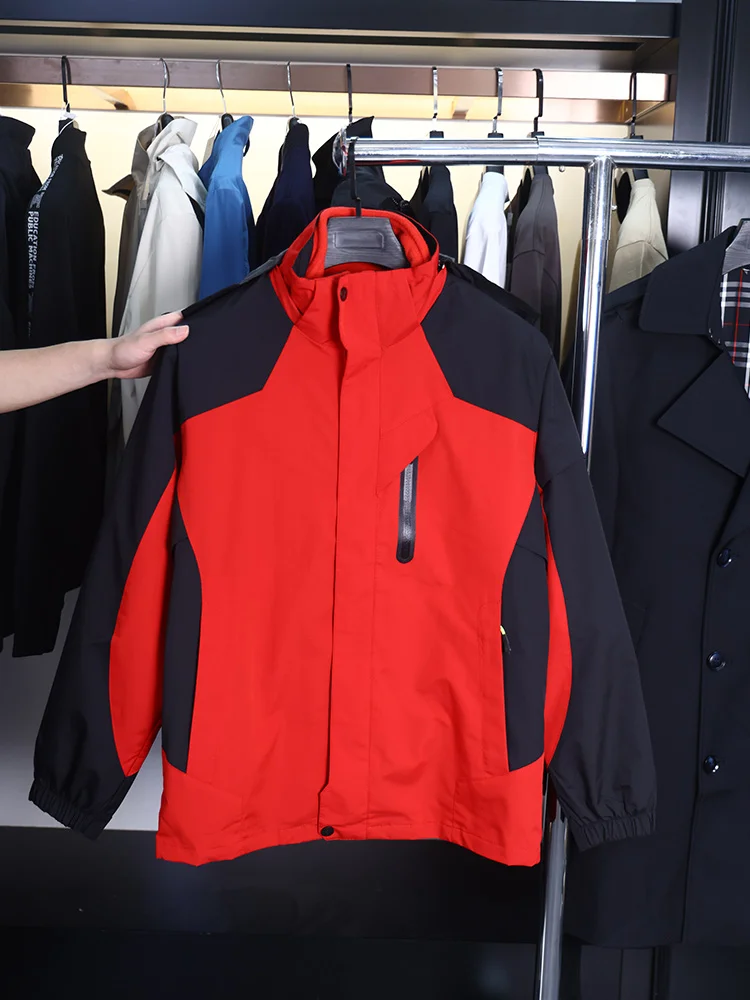 

Мужская футболка Dujia Fce на подкладке, ветрозащитная, Jaet Color Blo Design, осенняя верхняя одежда, модная городская длинная одежда...