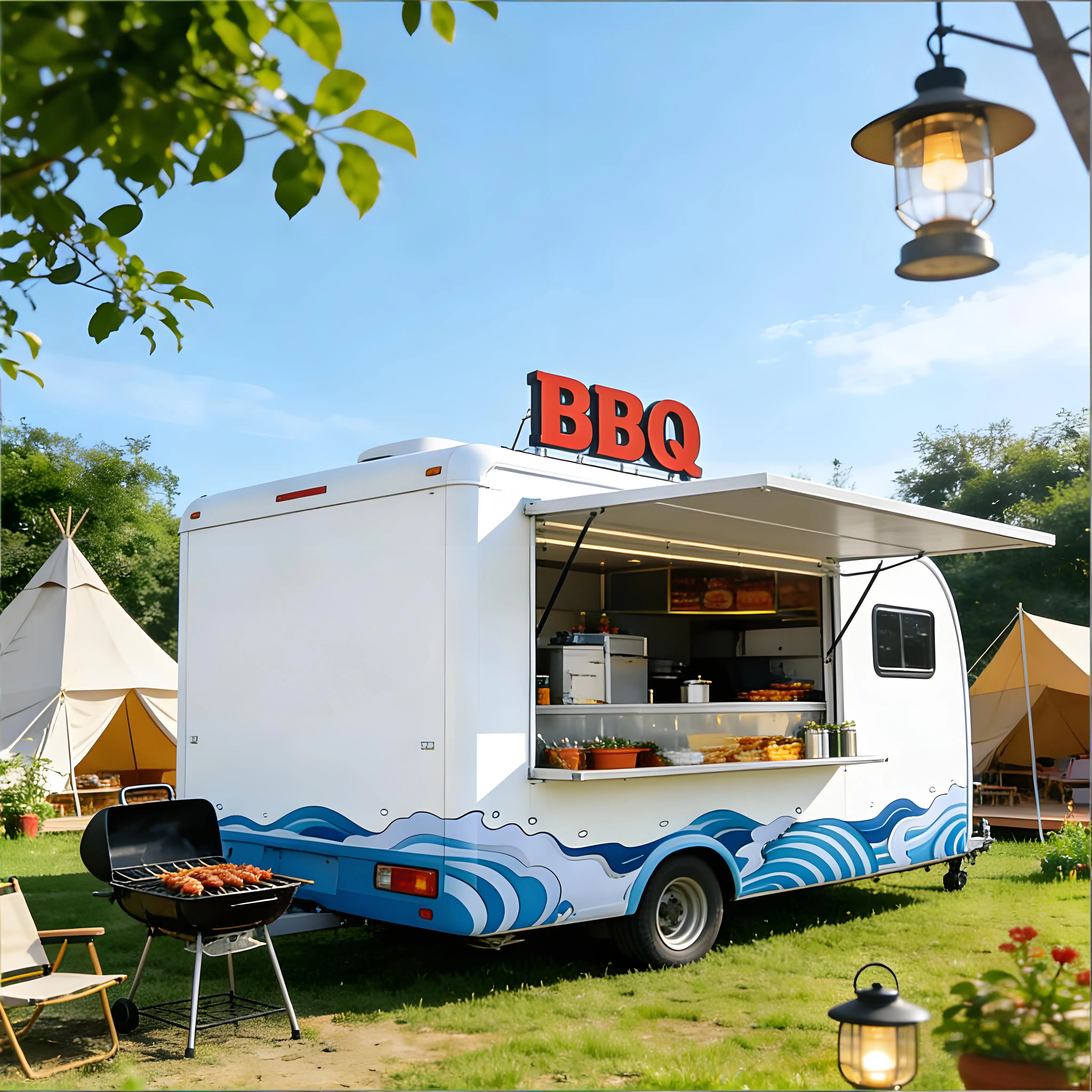 Chariot à hot-dogs portable avec roues, armoire de rangement et comptoir de service pour parcs et vendeurs