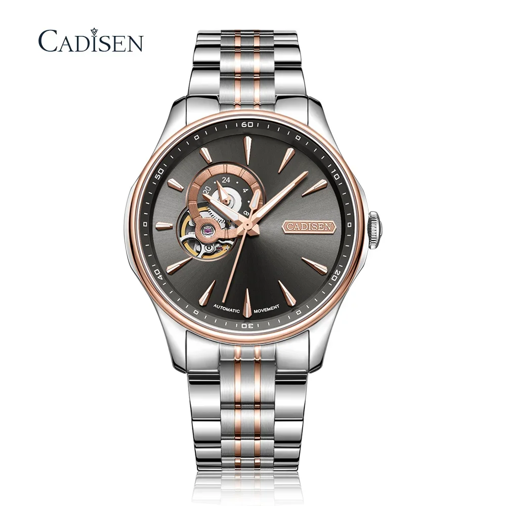 CADISEN Original Brand Watch Men date Automatic Self-wind Stainless Steel 5atm Waterproof Business Men Wrist Watch Timepieces