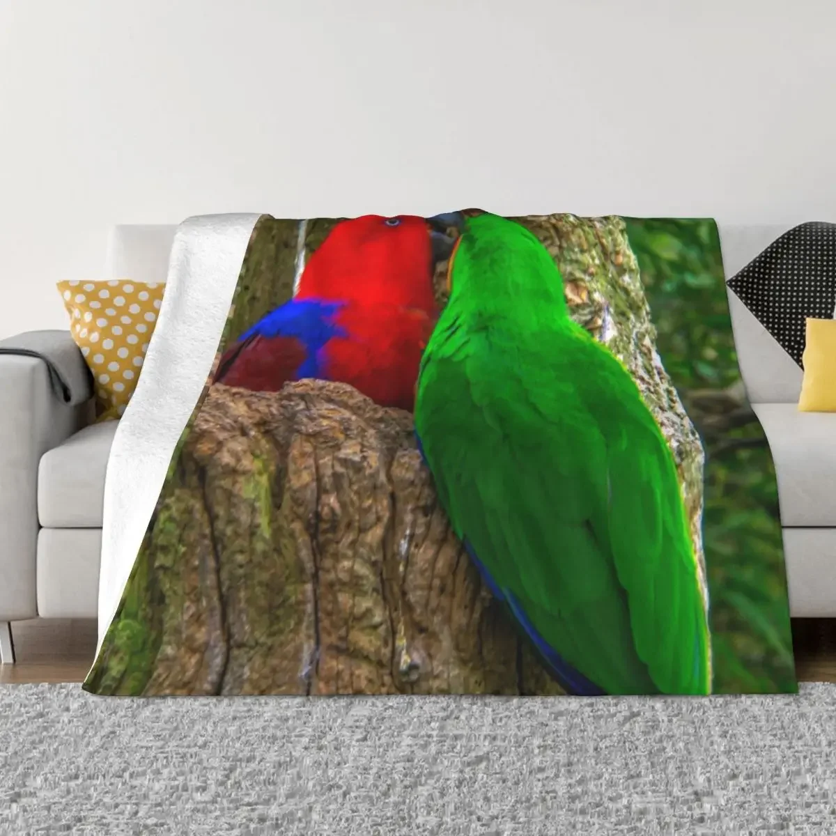 Eclectus Parrots Throw Blanket Multi-Purpose Bed Blankets