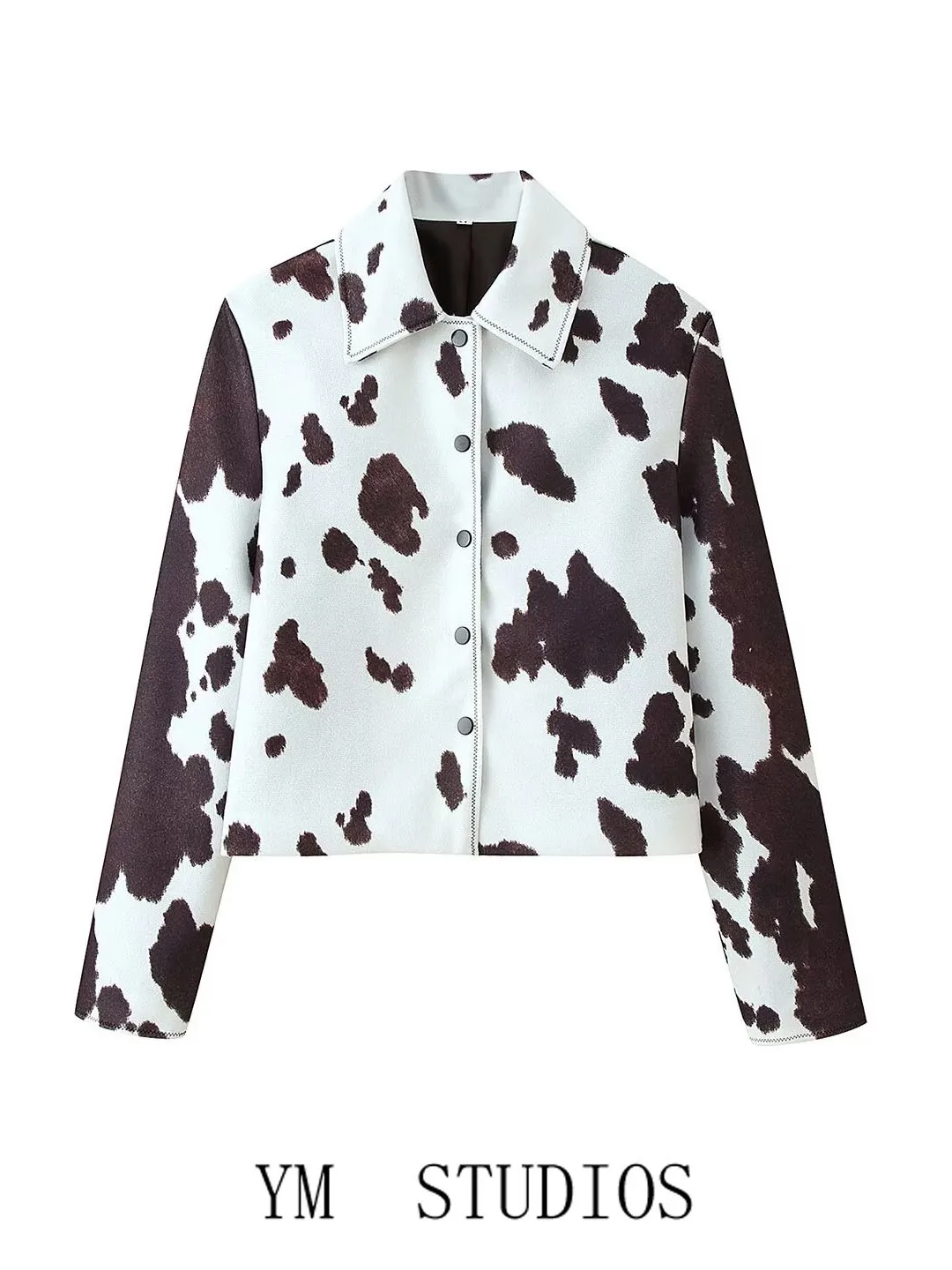 

American Sle ort Woolen Coat Women's Spring Autumn Turn-down Collar Single Button Loose Fit Long Sve Ladies Jaet