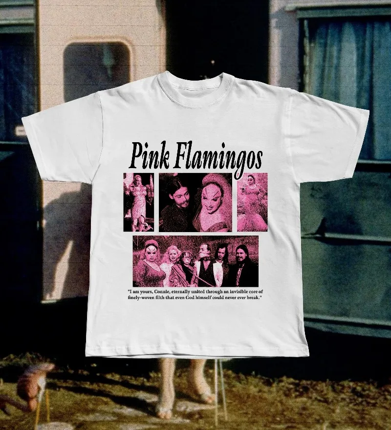 Pink Flamingos Graphic Tee, Divine John Waters Cult Film Shirt Four season popular unisex cotton T-shirt