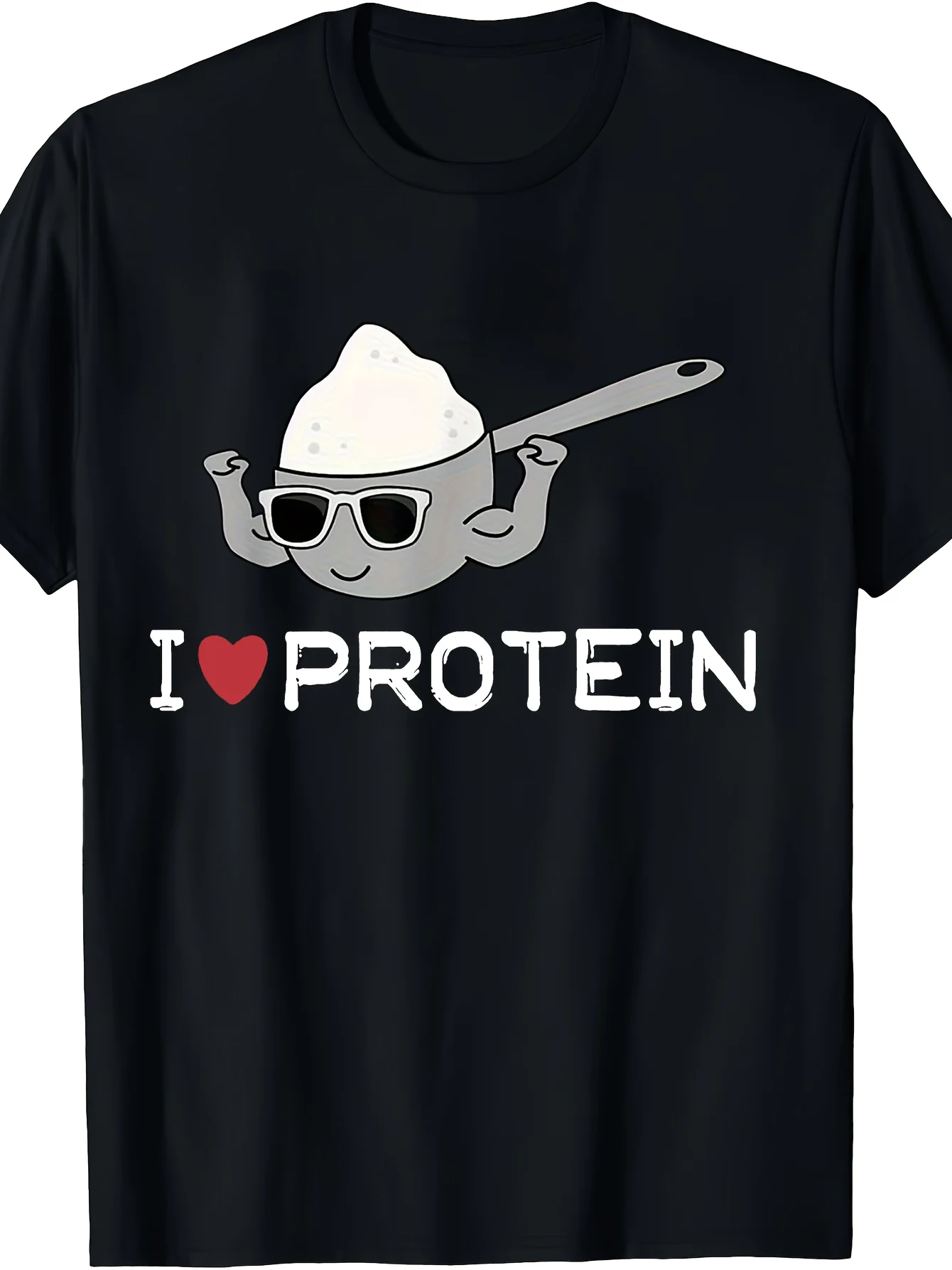 1 pieza, camiseta con estampado de proteínas, regalo, camiseta de fitness, camiseta llena de energía, lo siento, no puedo. Tengo planes de usar una camiseta con estampado de gimnasio y cuello redondo.