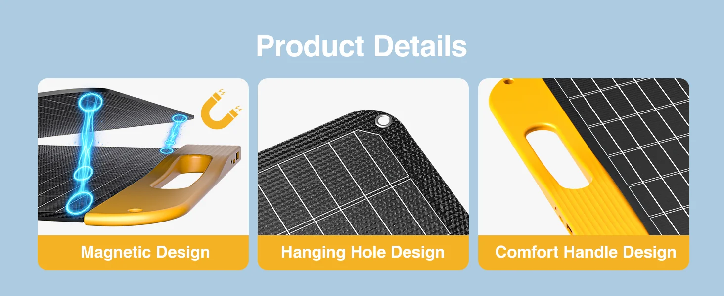 VTOMAN 40W Foldable Mini Solar Panel with USB-C & USB-A Outputs, Waterproof Solar Charger for Phones, Tablets, Jump 100 & FS300 Power Stations, Ideal for Camping, Hiking & Backpacking