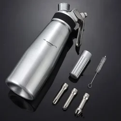 500/1000ml Whipped Cream Gun Cream Dispenser Stainless Steel Cake Piping Gun Siphon Squeeze Bottle Dessert Tool Cream Whippers