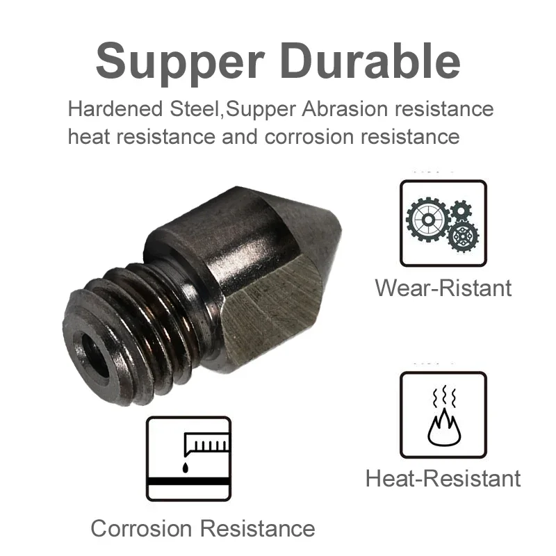 2/5/10PCS MK8 Düsen aus gehärtetem Stahl 0,2 0,4 0,6 0,8 1,0mm M6 Gewinde 1,75 MM Filament für 3D-Drucker Hotend CR10 Ender3 – Detail 3