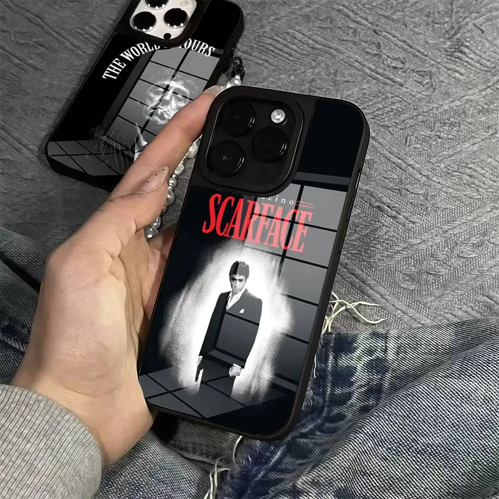 

Tonny Montanas Scar-face Pattern Phone Case Phone Case Glass Cover For Iphone 16 15 14 12 11 13 Pro Max Mini Puls Attraction CAS
