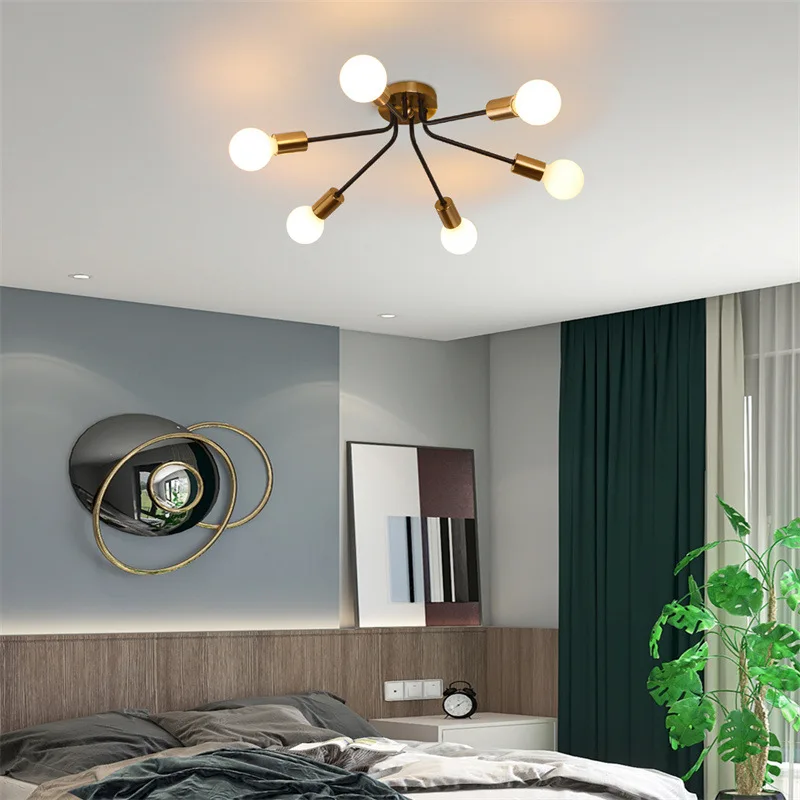 

American Style Ceiling Light Simple Modern Iron Art Creative Personalized Art Light Restaurant Study Bedroom Corridor Balcony