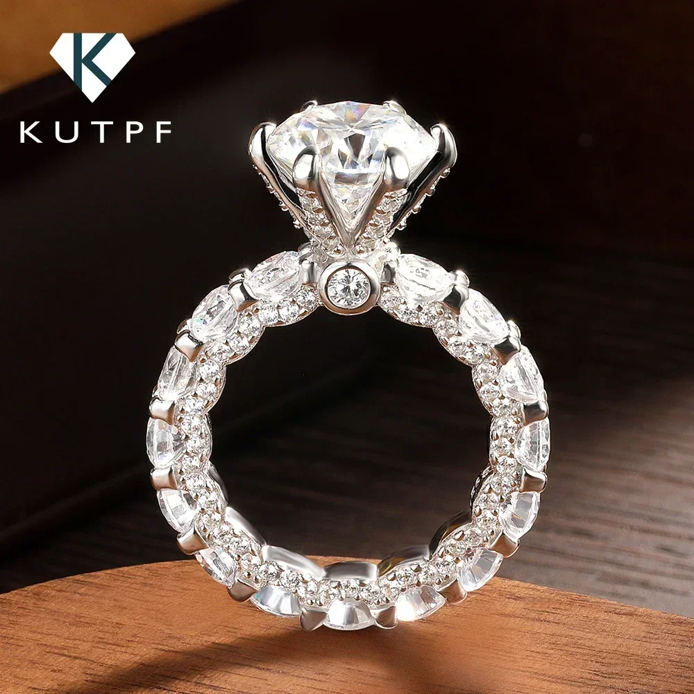 anel de diamante moissanite com certificado para mulheres banda da eternidade noivado e casamento quilate ouro 925 01