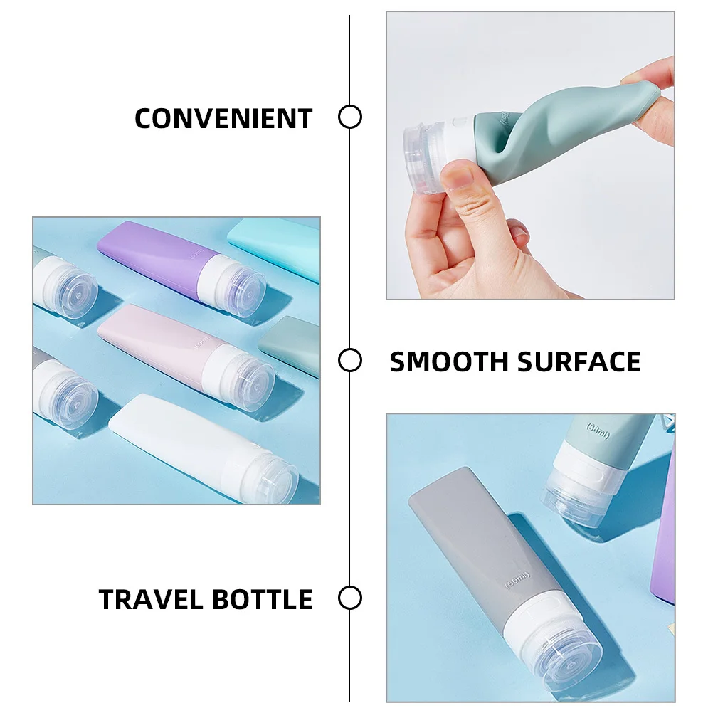 

3Pcs Travel Bottles Set Portable Silicone Lotion Shampoo Containers Reusable Travel Size Toiletry Bottles Lotion Bottle