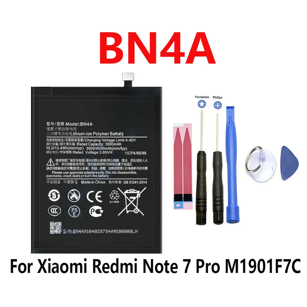 Аккумулятор 2026 BN4A 4000 мАч для Xiaomi Redmi Note 7 Note 7 Pro M1901F7C, высококачественные батареи для телефонов