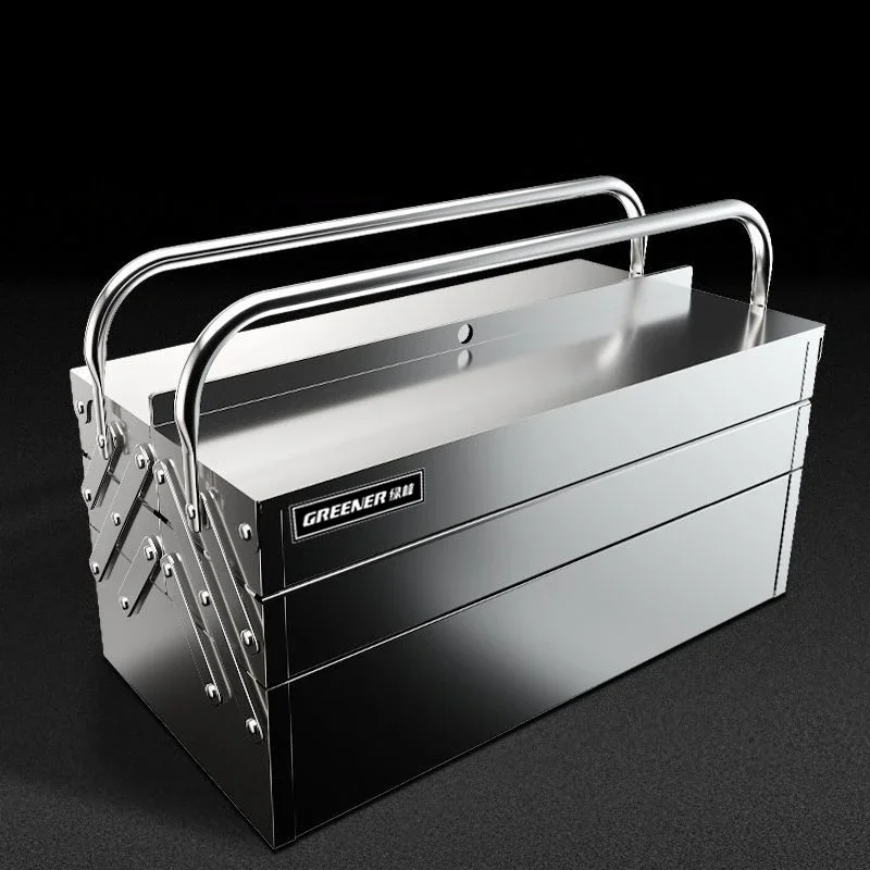 Organizer Tool Box Mechanic Storage Stainless Tool Box Professional Metal Suitcase Waterproof Case Parts Garage Accessories