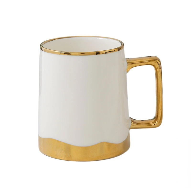 

Simple Luxury Gold Ceramic Mug Office Home Tea Milk Coffee Cup Gift Cup