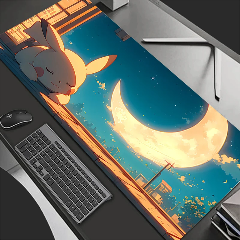 لوحة ماوس ألعاب كبيرة جدًا P-Pokemons P-Pikachus ألعاب الكمبيوتر المحمول لوحة المفاتيح السجاد الماوس حصيرة عدم الانزلاق المطاط الجدول البساط #2