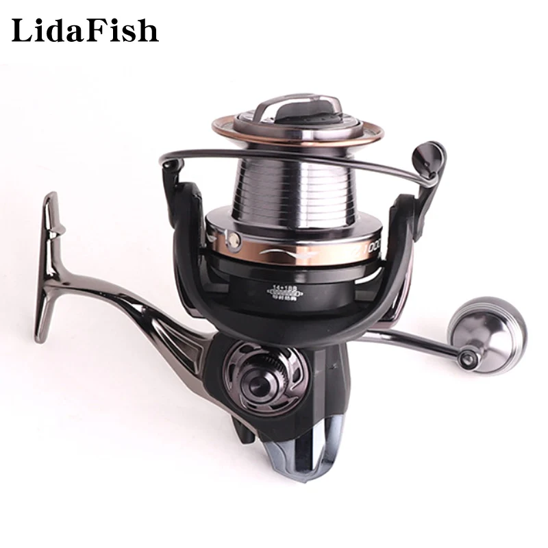 

2022 New 9000-12000 Series 14+1BB Metal Spool Distant Fishing Reel 4.0:1 Saltwater Spinning Wheel Fishing Tackle