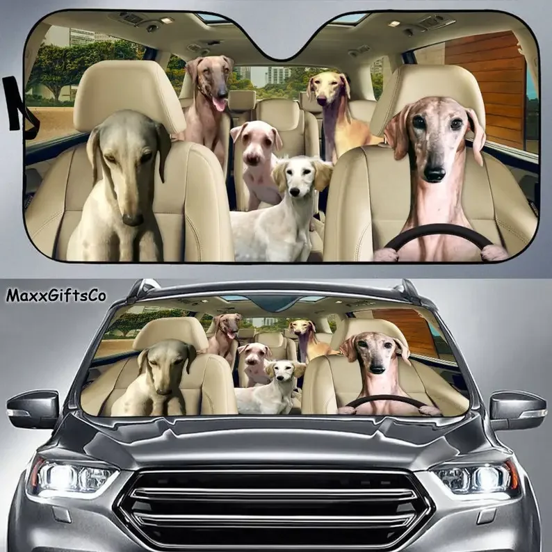 

Автомобильный солнцезащитный козырек для фургона, козырек для фургона, козырек от солнца для семьи собак, автомобильные аксессуары для собак, украшение автомобиля, подарок для папы,