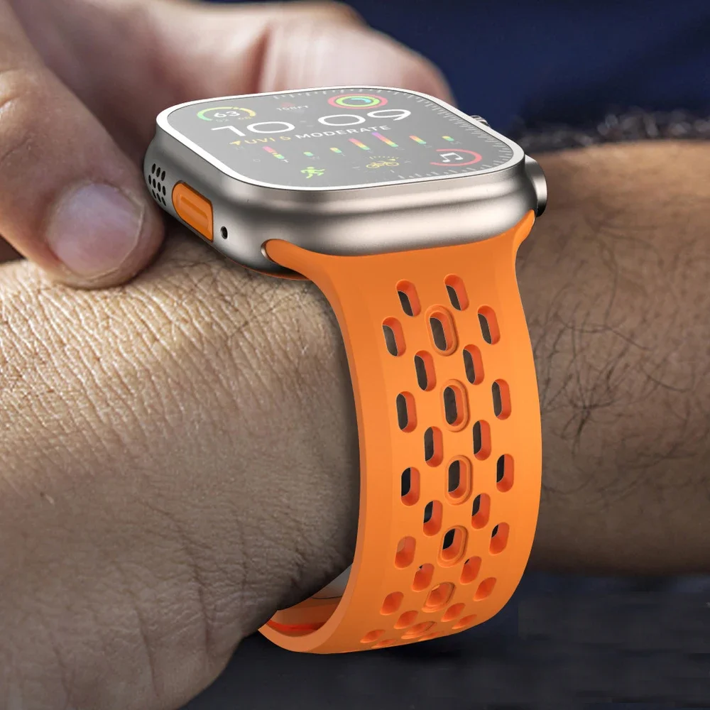Silicone Strap For Apple Watch Band Ultra 3 2 49mm 46mm 42mm 45mm 41mm 38mm Bracelet iWatch SE3 44mm 40mm Series 11 10 9 8 7 6 5