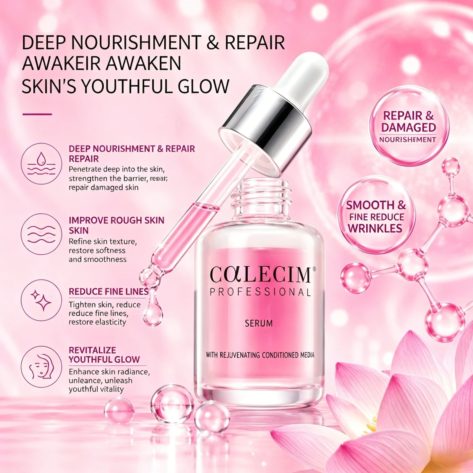 Korean Regenerating Skin Serum - Deeply Repairs Roughness & Fine Lines, Promotes Cell Renewal for Daily Care of All Skin Types