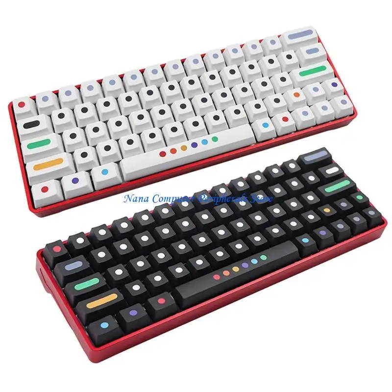 F68C PBT KEYCAP DYE SUBLIMATION OEMプロファイルメカニカルキーキャップ71KEYS DOTS KEYCAP