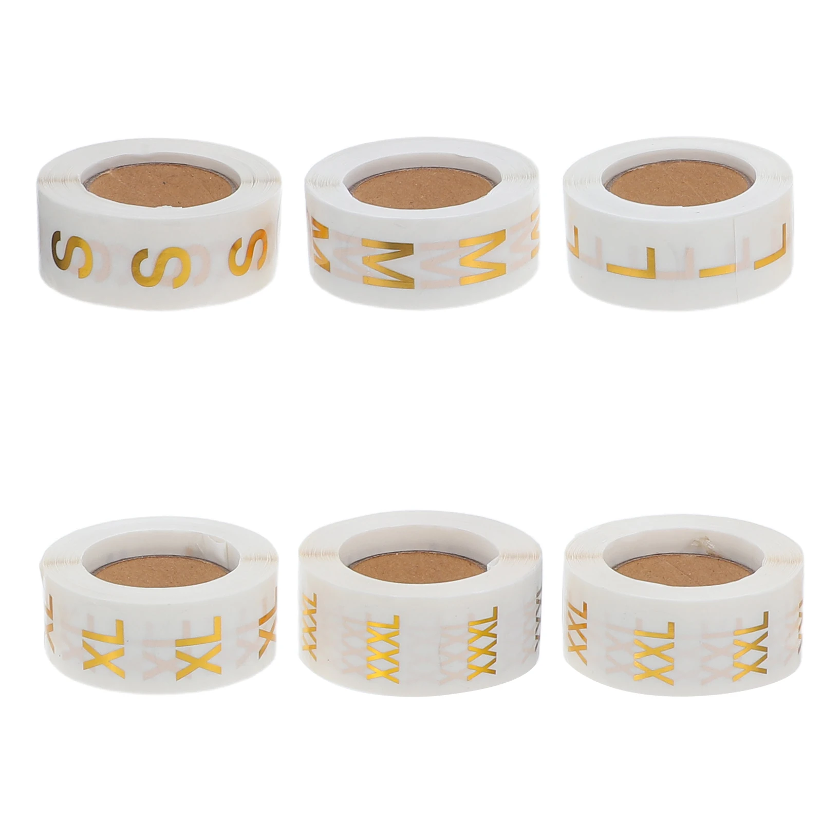 

6 Rolls Clothing Size Labels Sticker Shirt Stickers Bar Washable for Youth Pvc Clear Strip Tags Racks