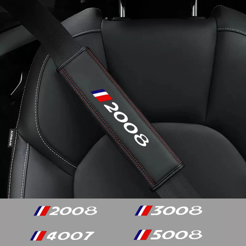 1Pcs Car Seat Belt Shoulder Protector Cover Safety Belt Padding Pad for Peugeot 2008 3008 4007 5008 Car accessories view 4