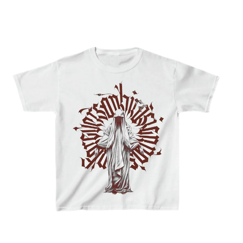 

Summer Retro Harajuku Hundred Girls Aesthetic Fashion T-shirt Gothic Punk Street Casual Sexy Tops Y2k Clothing
