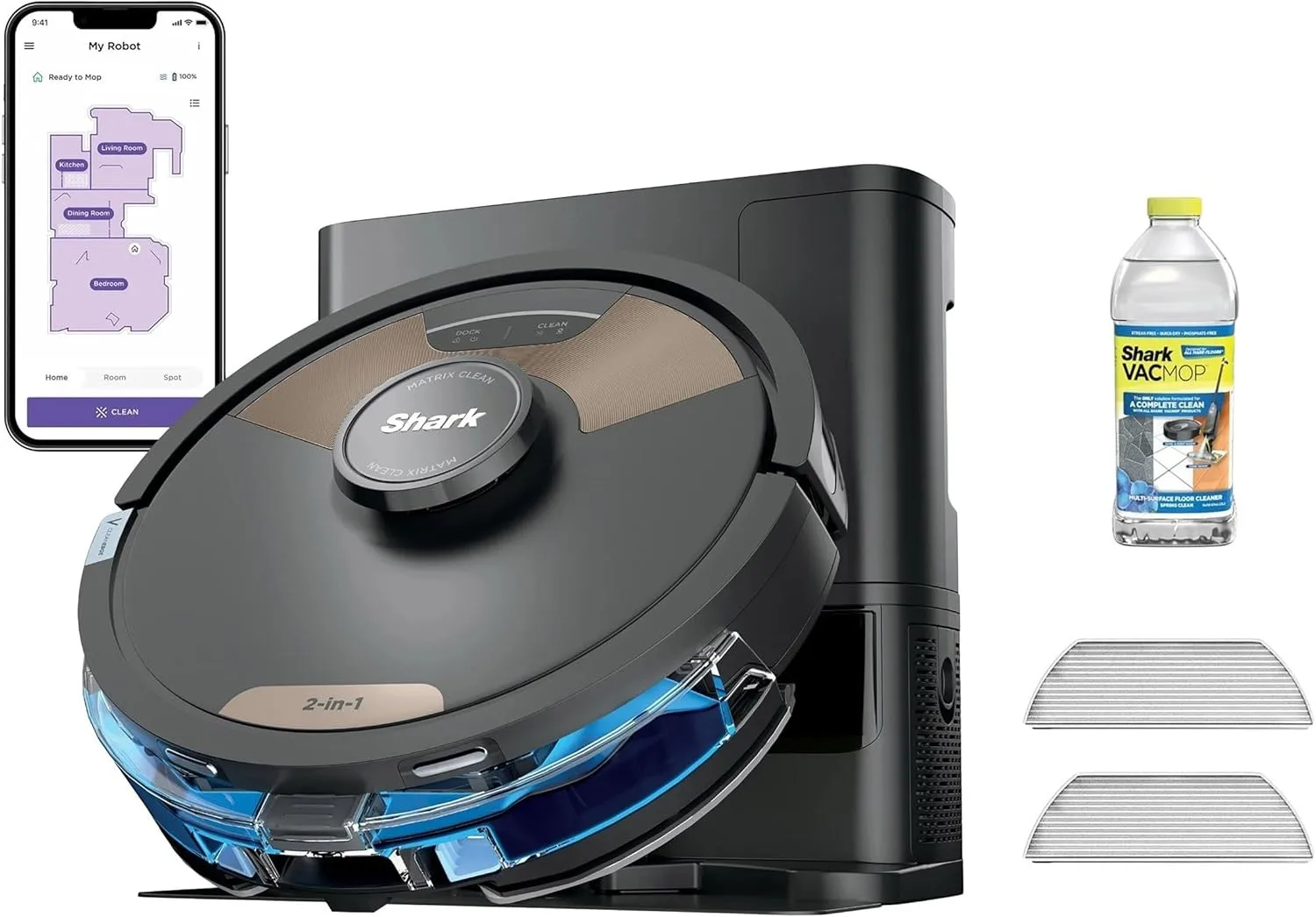 Shark Matrix Plus 2-in-1 Robot Vacuum & Sonic Mop, Home Mapping, HEPA Bagless