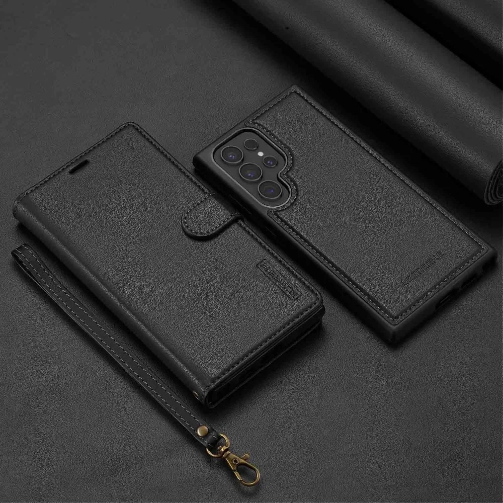Afneembare portemonnee-hoes voor Samsung Galaxy S26 S25 Ultra S24 FE S21 S20 S23 S22 Plus A57 A37 A55 A35 A16 A15 met kaarthouder