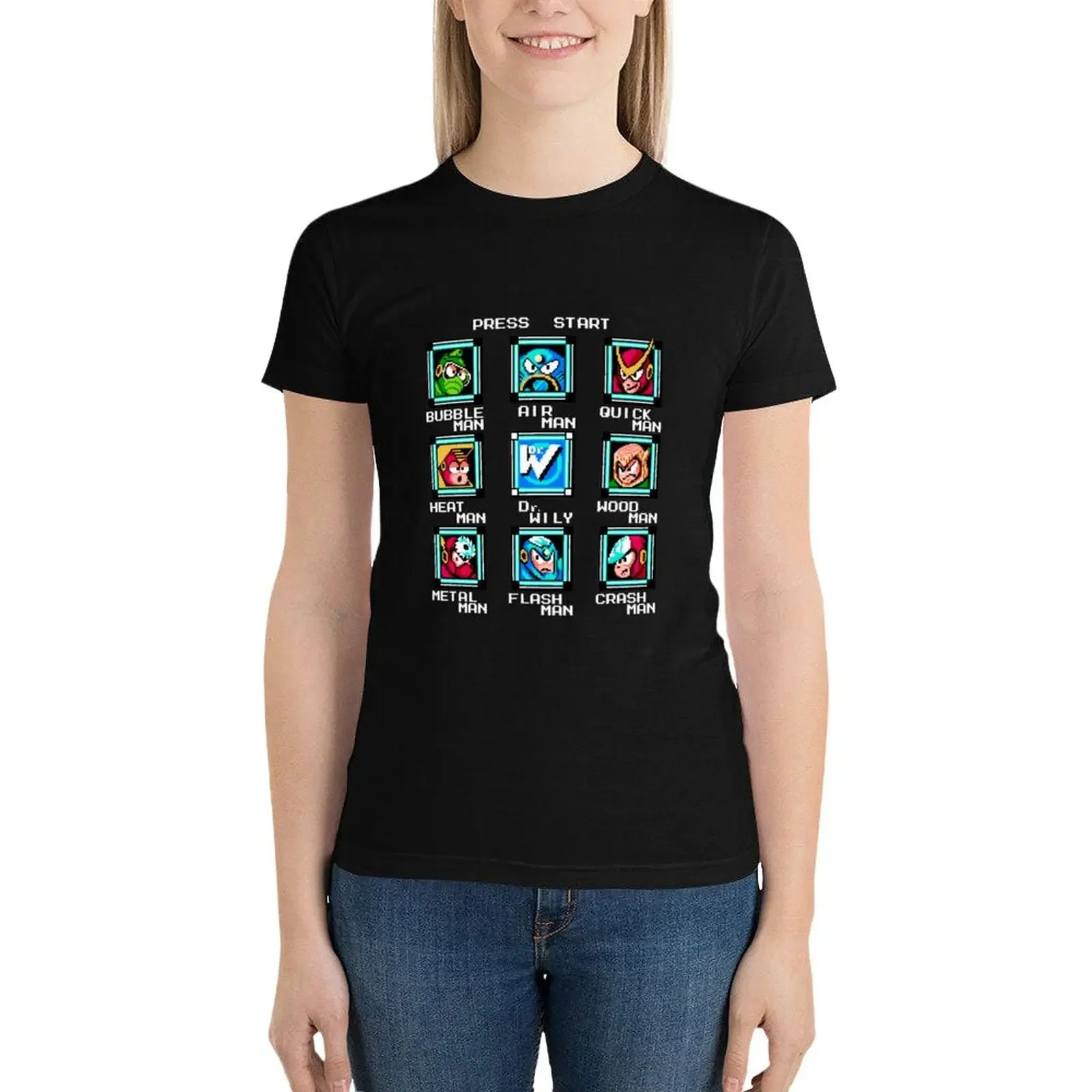 Megaman 2 stage select T-Shirt shirts graphic tees kawaii clothes Female clothing hippie clothes Womens clothing