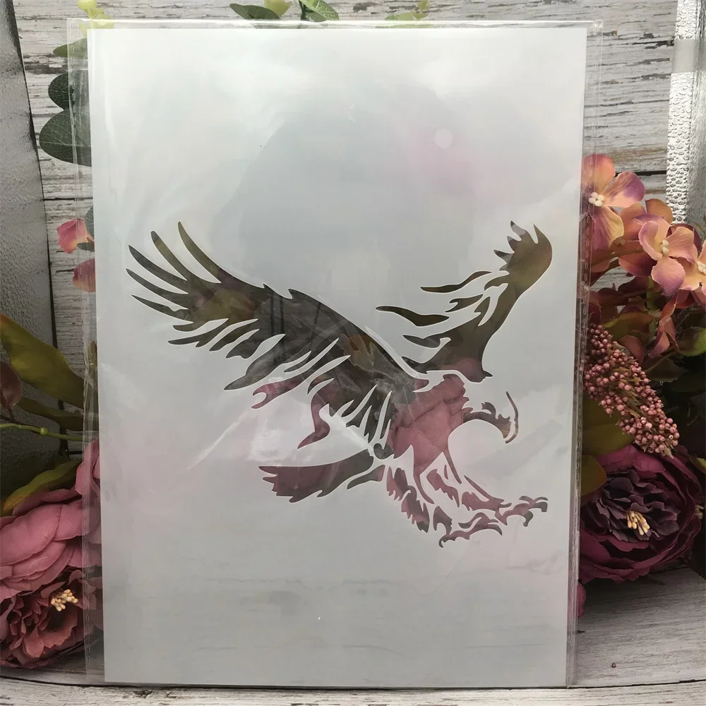 1 sztuk A4 29cm orzeł drapieżnik ptak DIY nakładania warstw szablony malowanie ścian księga gości kolorowanie tłoczenie Album dekoracyjny szablon