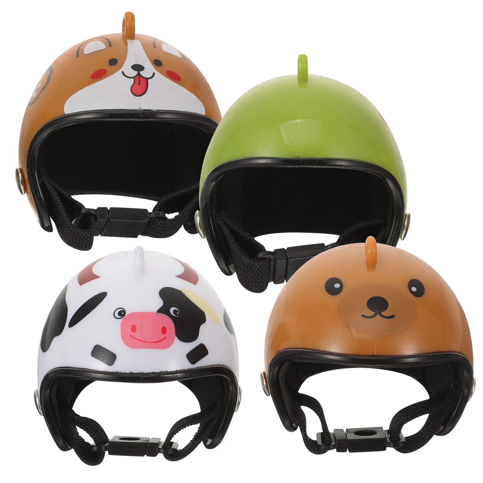 4 Piezas de Mini Cascos para Gallinas, Accesorios Divertidos para Pollos, Cascos de Seguridad para Mascotas, Sombreros para Aves