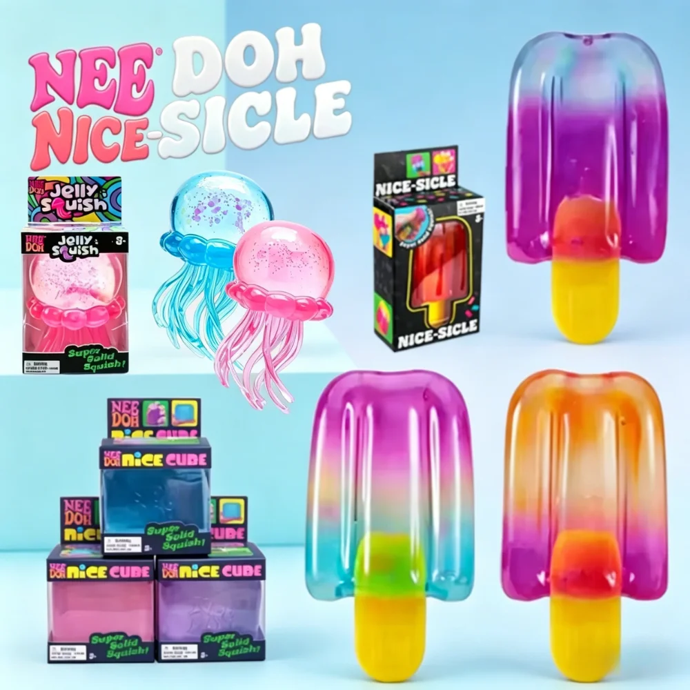 Juguete Sensorial Antiestrés NeeDoh Nice-Sicle Popsicle, Alivio del Estrés con Forma de Helado para Niños y Adultos, Regalos para el Verano y Festivales #