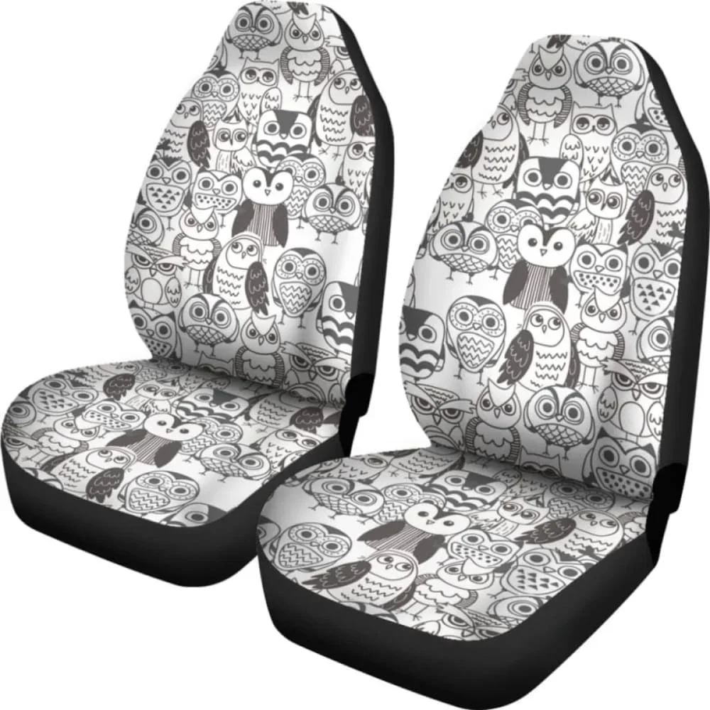 Owls Face Car Seat Cover 174716,Pack of 2 Universal Front Seat Protective Cover