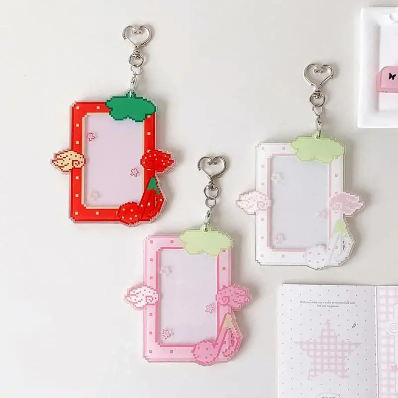 1Pcs Fashion Kpop Acrylic Musical Note 3in Photo Card Holder Cute Idol Photo Storage Backpack Pendant Keychain