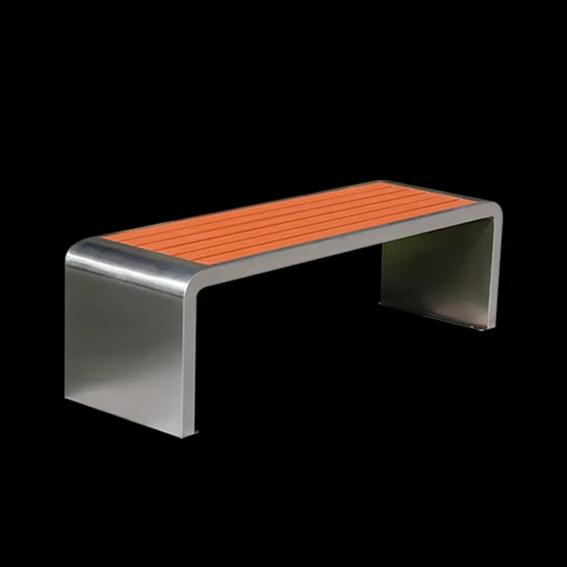 Outdoor stainless steel park chair outdoor anti-corrosive wooden strip stool