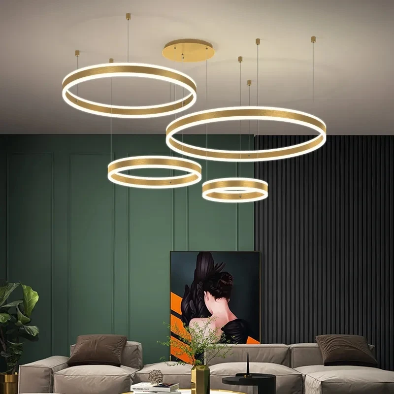 Modern Led Ceiling chandelier Gold Black Coffee Chandeliers room decor for Bedroom Dining Living Room Luxury Home Decoration