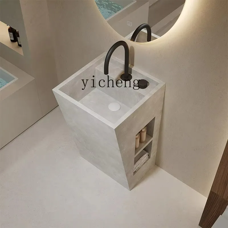 Hotel Villa Travertine Slate Pillar Basin Outdoor Courtyard Washbasin Integrated Washbasin Hand Pool Sitting