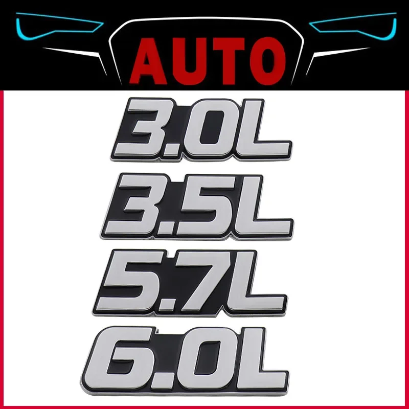 

Badge Sticker 3D 3.0L 5.7L 4.7L 3.5L 6.0L L car Hood Fender trunk Tail Rear Decal Emblem For Off Road SUV