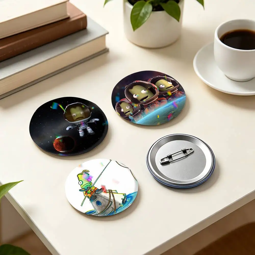 Sandbox game K-Kerbal Space Program 25mm 32mm 44mm 58mm 75mm Brooches Badges Pins for Accessories Gift